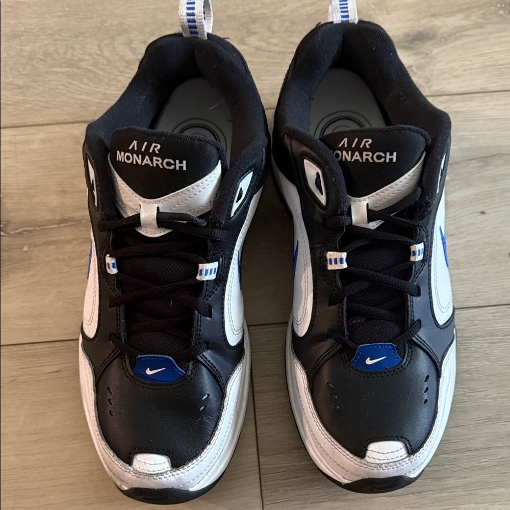 Nike Air Monarch Black and White Athletic Shoes